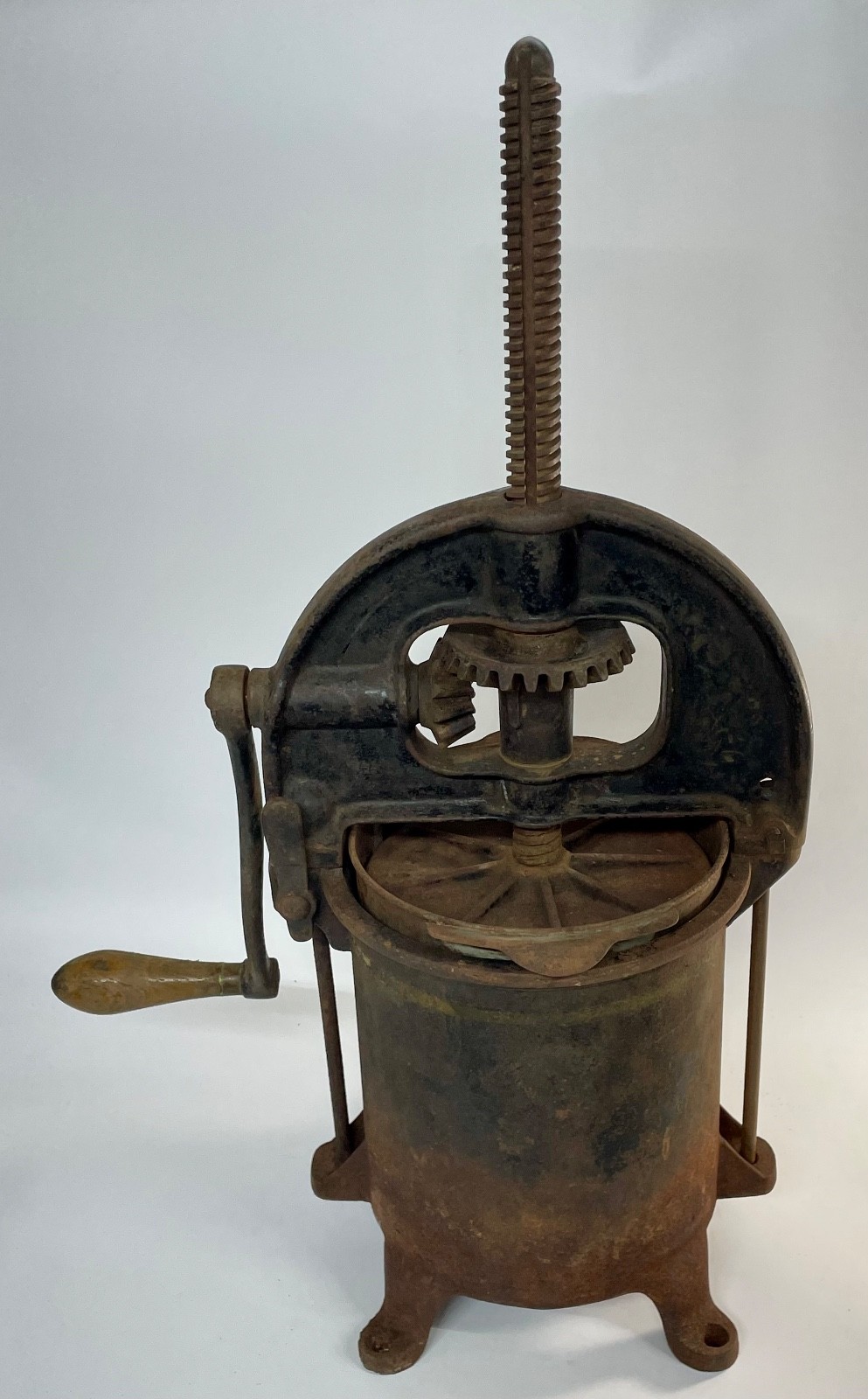 Antique Enterprise MFG Co Cast Iron Sausage Stuffer Lard & Fruit Press Original