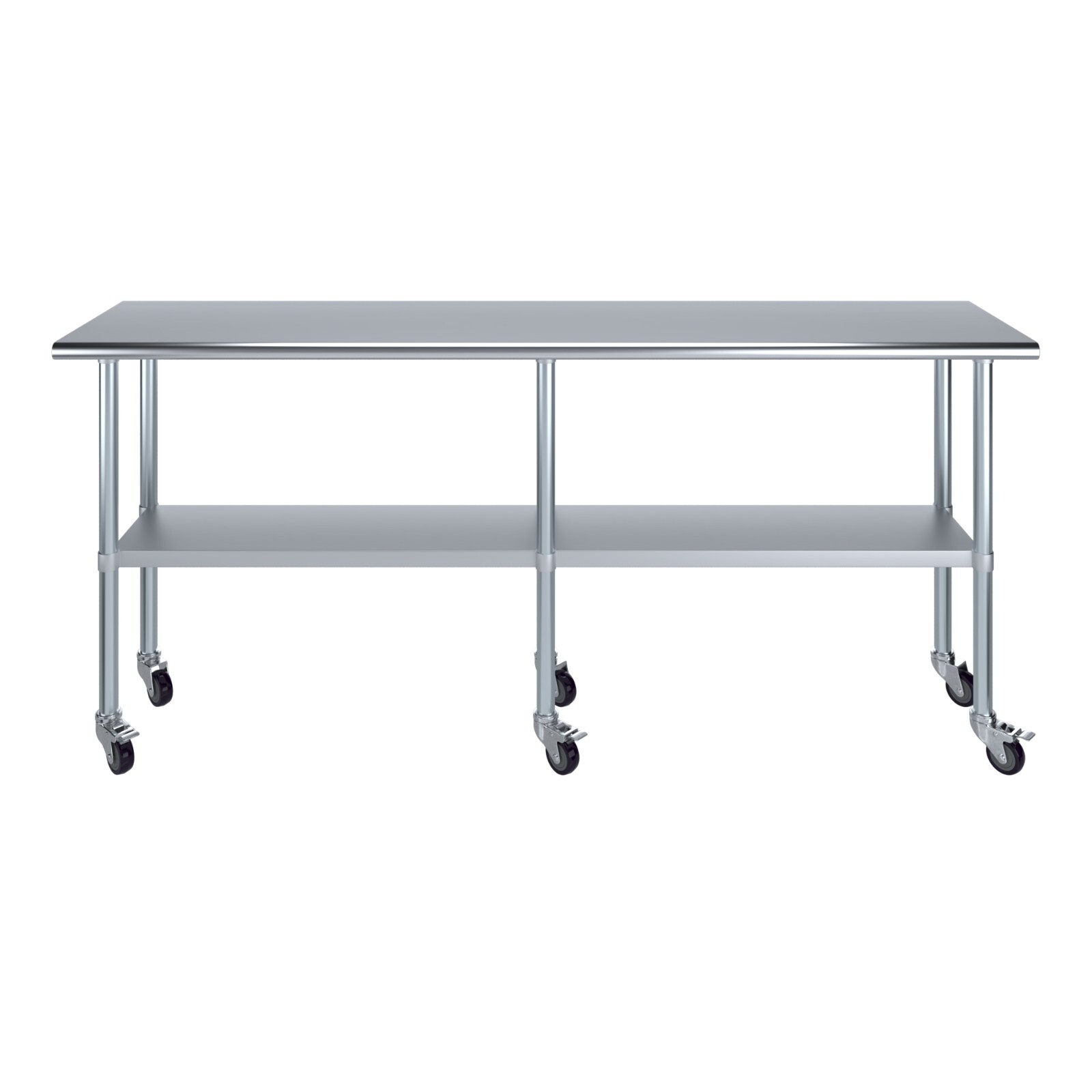 18″ X 84″ Stainless Steel Table With Wheels | NSF Prep Metal Work Table Casters