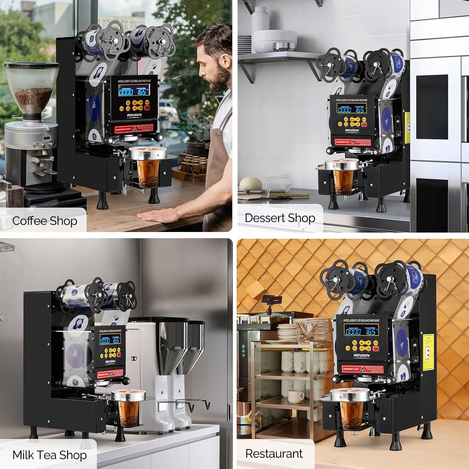 Automatic Cup Sealer Sealing Machine 550-650 Cup/hr Boba Coffee Bubble Tea