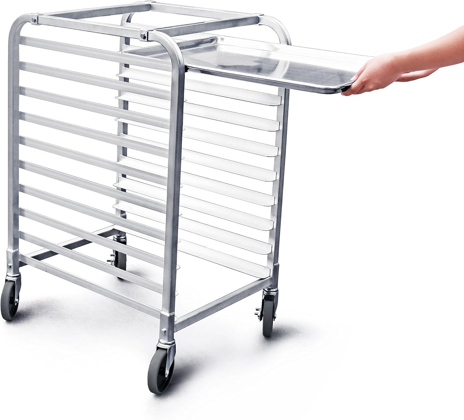 Commercial-Grade Aluminum 10-Tier Sheet Pan/Bun Pan Rack, 26″ L x 20″ W x 38″…