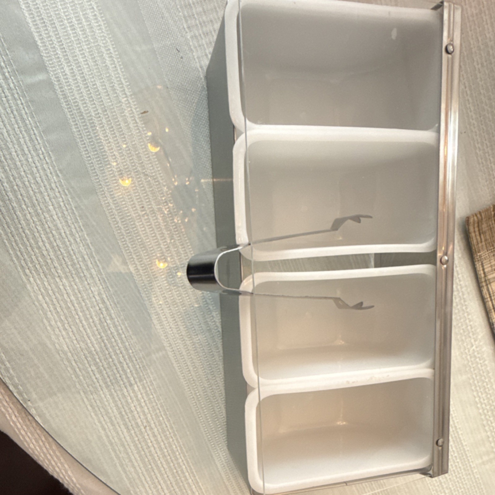 TableCraft Stainless Steel Bar Caddy Set with Tongs, 4 Compartments