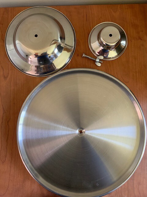 13 inch Stainless Steel Round Cake Stand, 3 1/2 inches tall