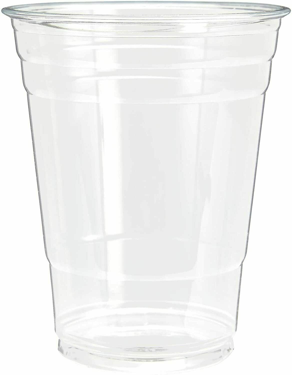 16 Oz Clear Plastic Cups PET Disposable Cold Cups with lids and Straws