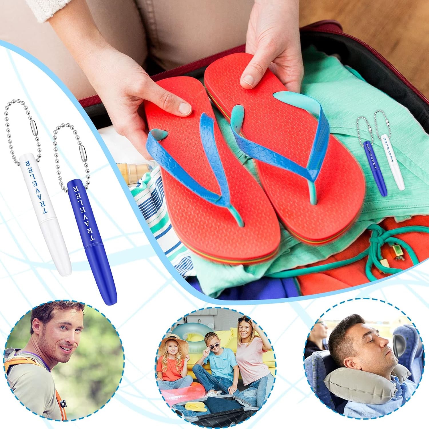 4 Pieces Travel Dental Tooth Picks Mini Metal Toothpick Holder Reusable Portable