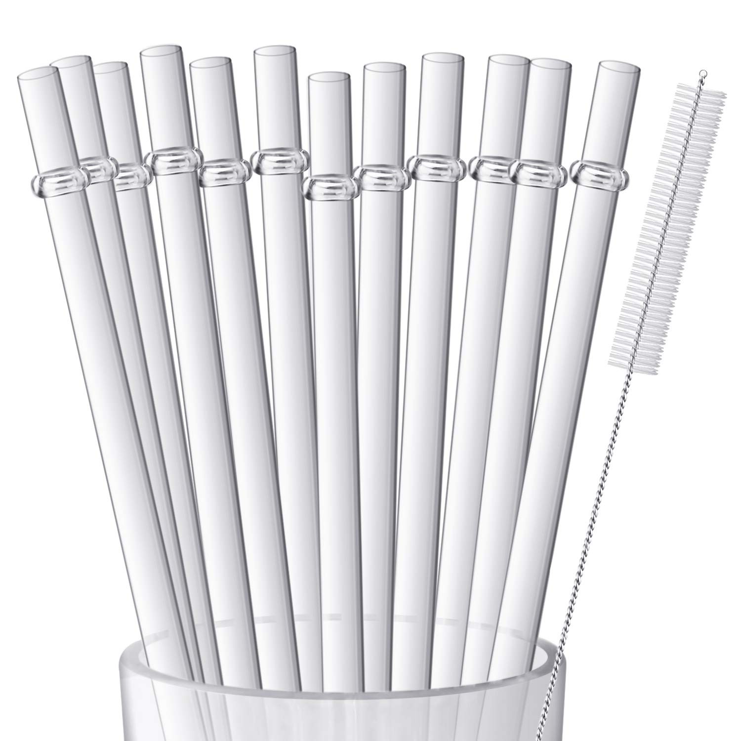 12 Pieces 11 Inches Clear Reusable Plastic Straws for Tall 11 INCH,