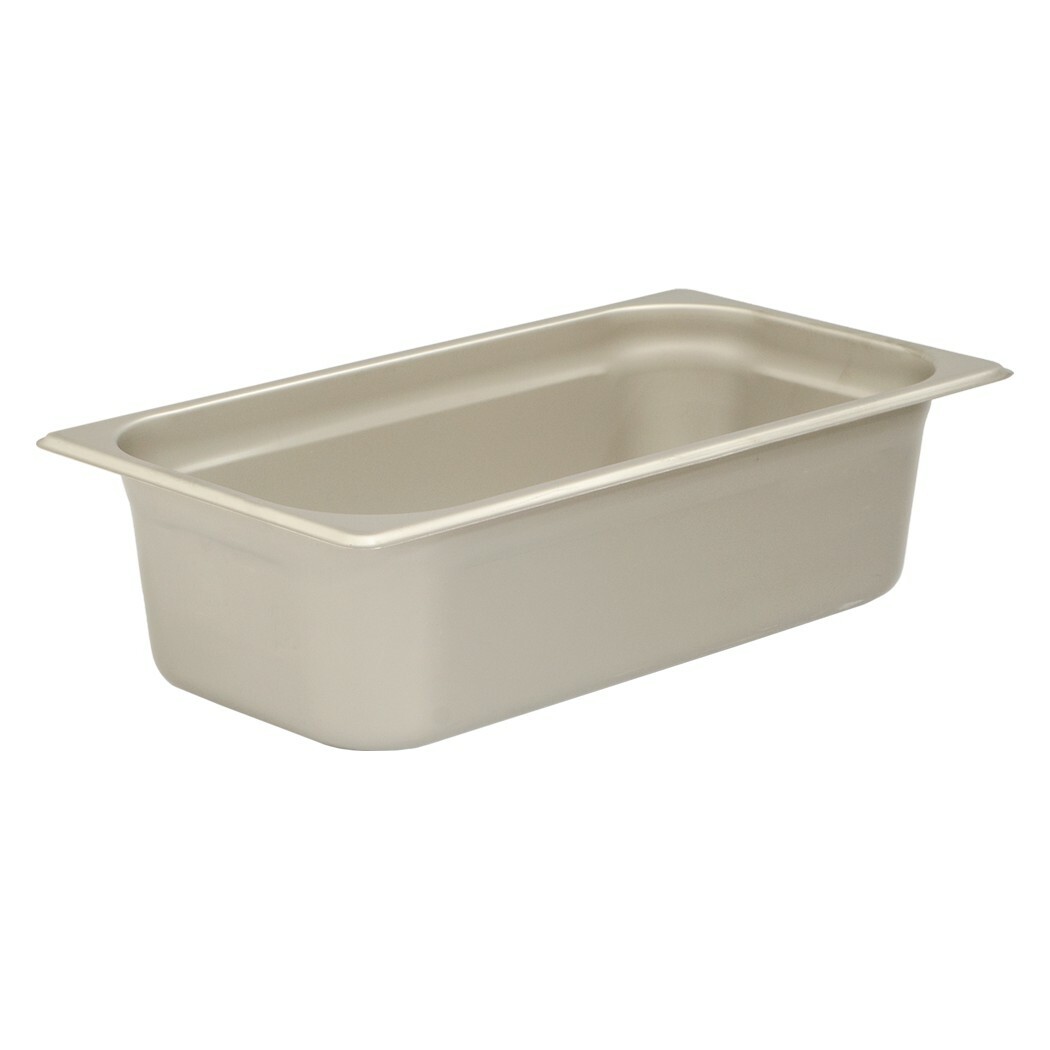 1/3 size steam table pan 4″ deep (22 gauge) reinforced edges stainless steel