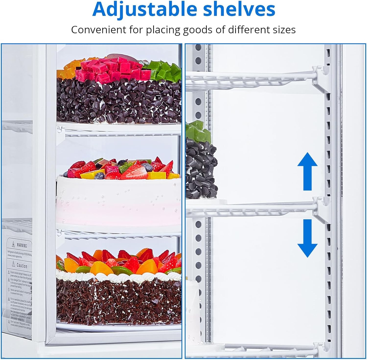 Commercial Display Refrigerator 3.5 Cu Ft Countertop Double Glass