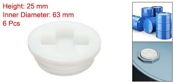 6Pcs Bung Cap 2 1/2″ Plastic Bung Hole Cap Coarse Thread Bung Caps for Drums