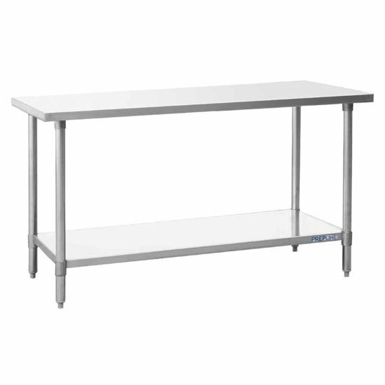 Prepline PWTG-1448 14″D x 48″L Stainless Steel Worktable with Undershelf