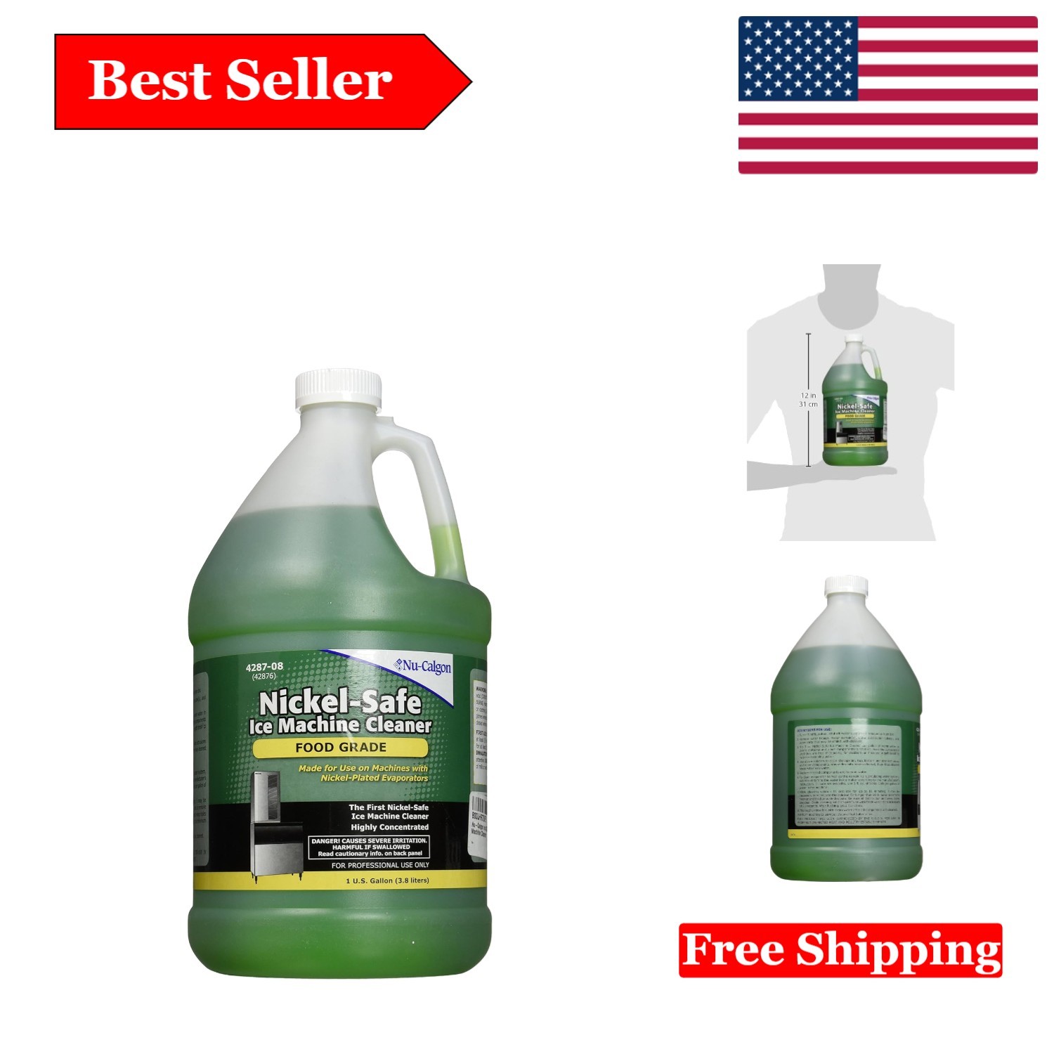 Industrial Citrus Ice Machine Cleaner – 1 Gallon, Professional Use, 128 Fl Oz