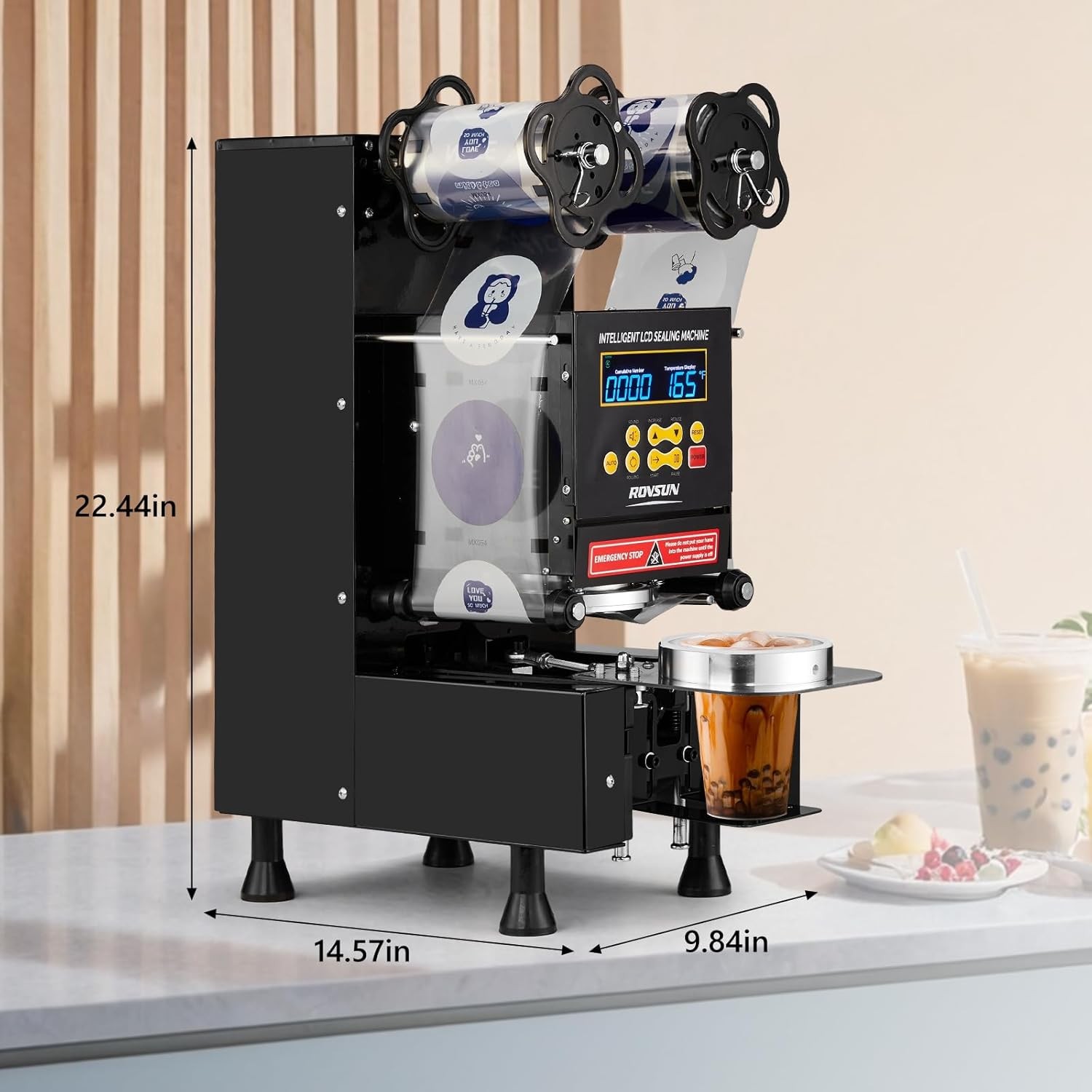 Automatic Cup Sealer Sealing Machine 550-650 Cup/hr Boba Coffee Bubble Tea