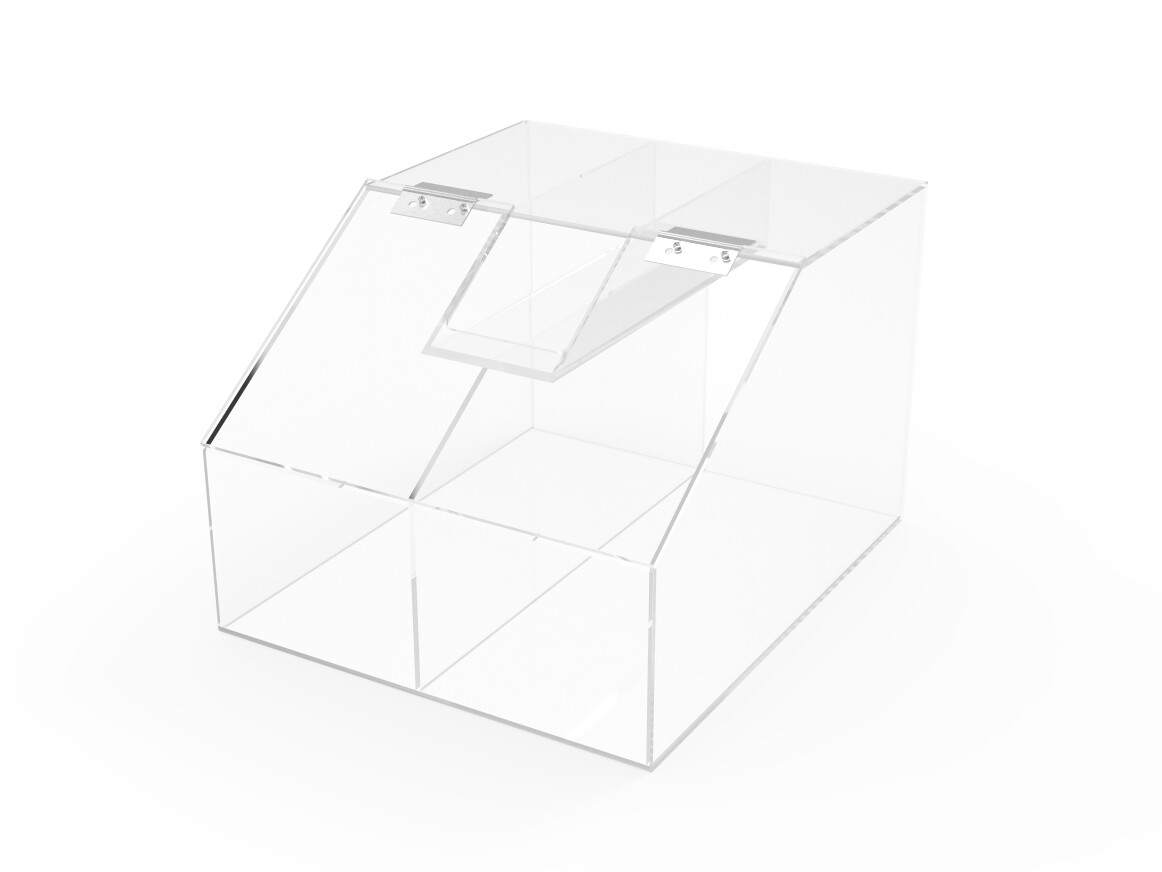 Returned item 2.5 Gallon Acrylic Candy Bin, 2 Compartments, Scoop Holder