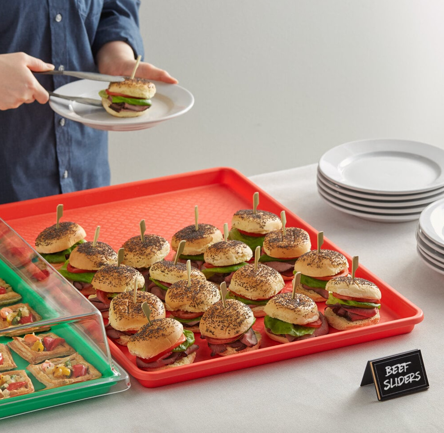 12 PACK 18″ x 26″ Red Display Storage Tray Bakery Donut Cafe Cookie Serving
