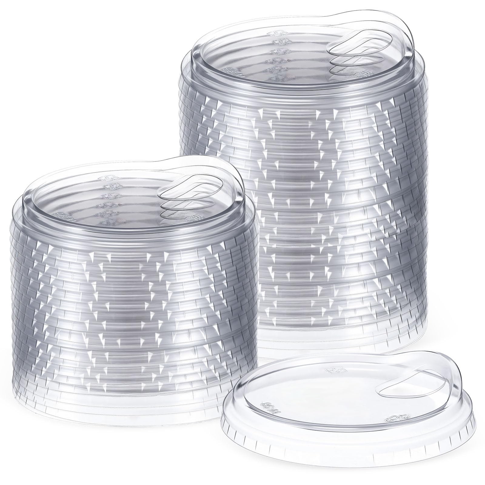50 Pcs Clear Strawless Plastic Lids Fits for 12, 16, 20 and 24 oz Cups Dispos…