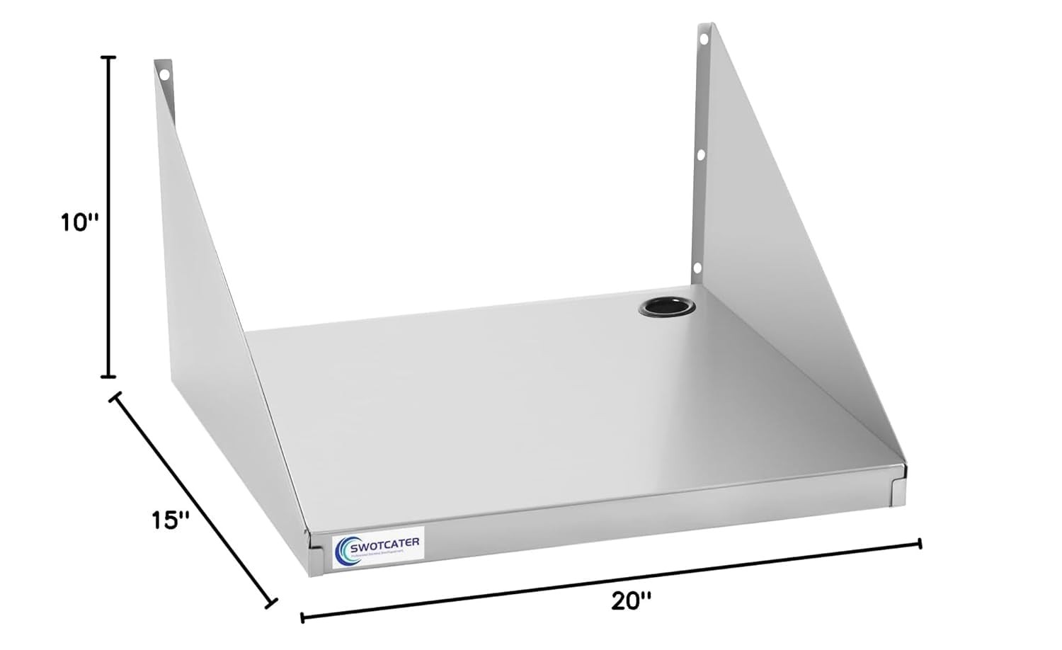 Stainless Steel Microwave Shelf, 15″x20″ 180 lb Heavy Duty Metal Appliance Wa…