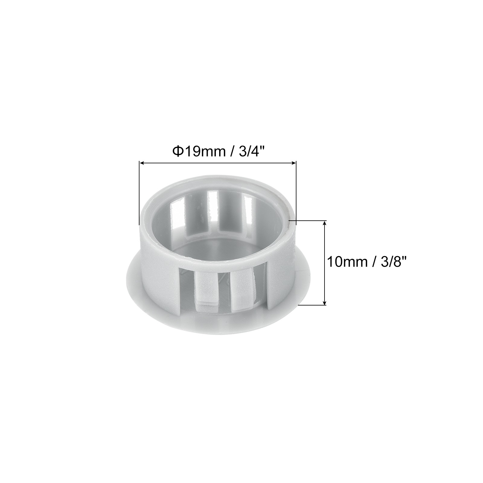 32Pcs 19mm Light Gray Nylon Plastic Round Locking Hole Plugs Insert End Cap