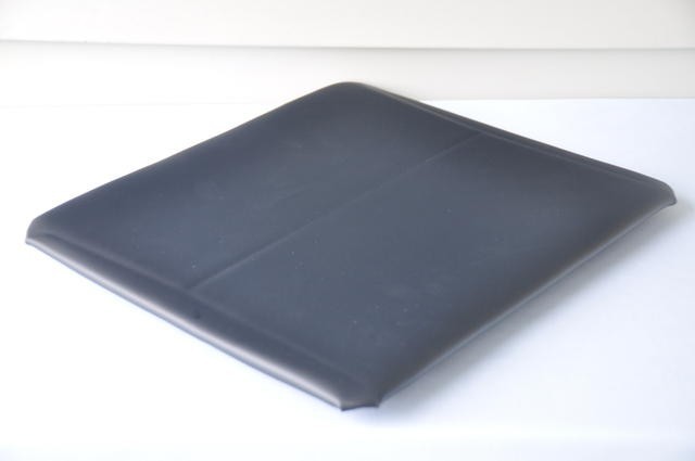 Resin Folding Chair Padded Seat Replacement Black Vinyl Cover Foam Core
