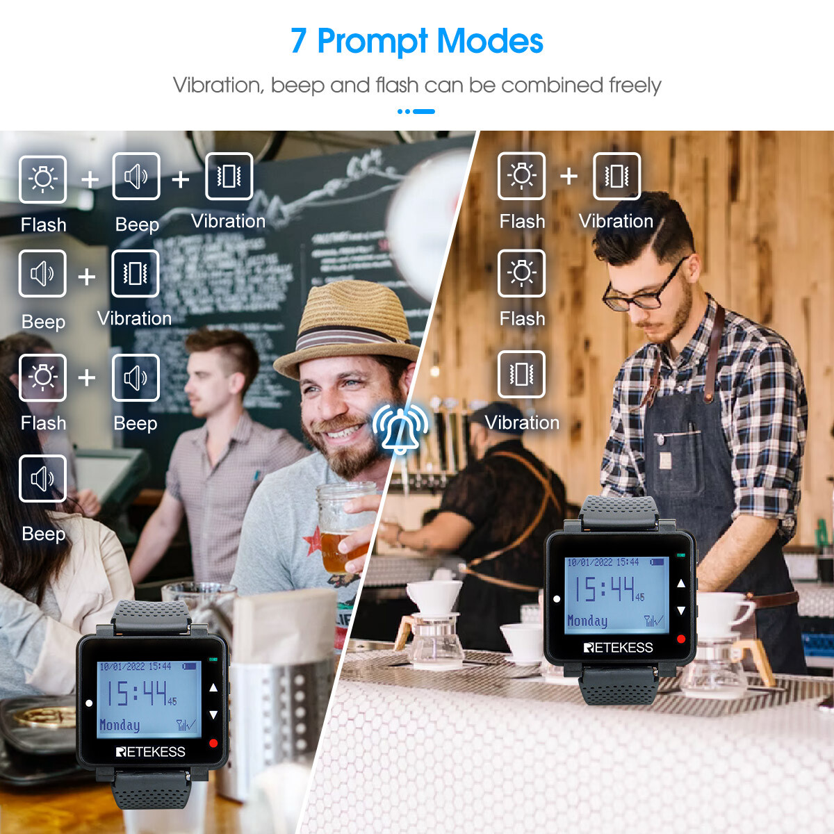 Retekess T128 Restaurant Wireless Calling System Watch Receiver 20 Buttons Cafe
