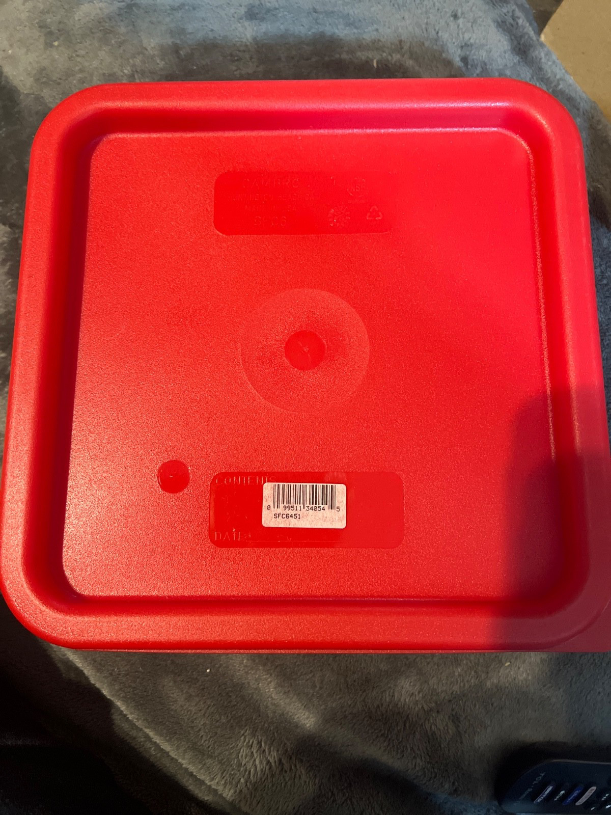 Case of 6 Cambro SFC6451 Food Storage Container Lid Square 6 & 8 qt