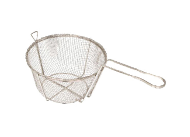 Winco FBR-11 10-1/2″ Nickel Plated Round Wire Mesh Fry Basket