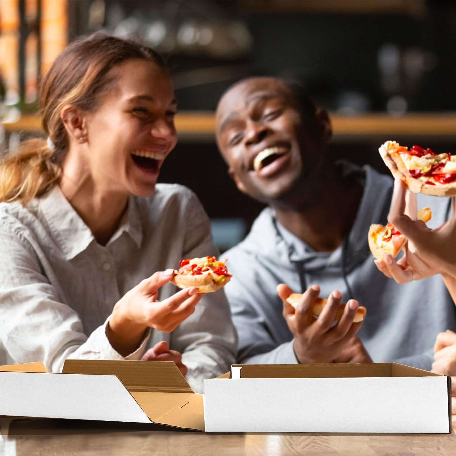 15 Pcs Cardboard Pizza Box White Kraft Corrugated Mini Pizza Pizza Boxes Used…