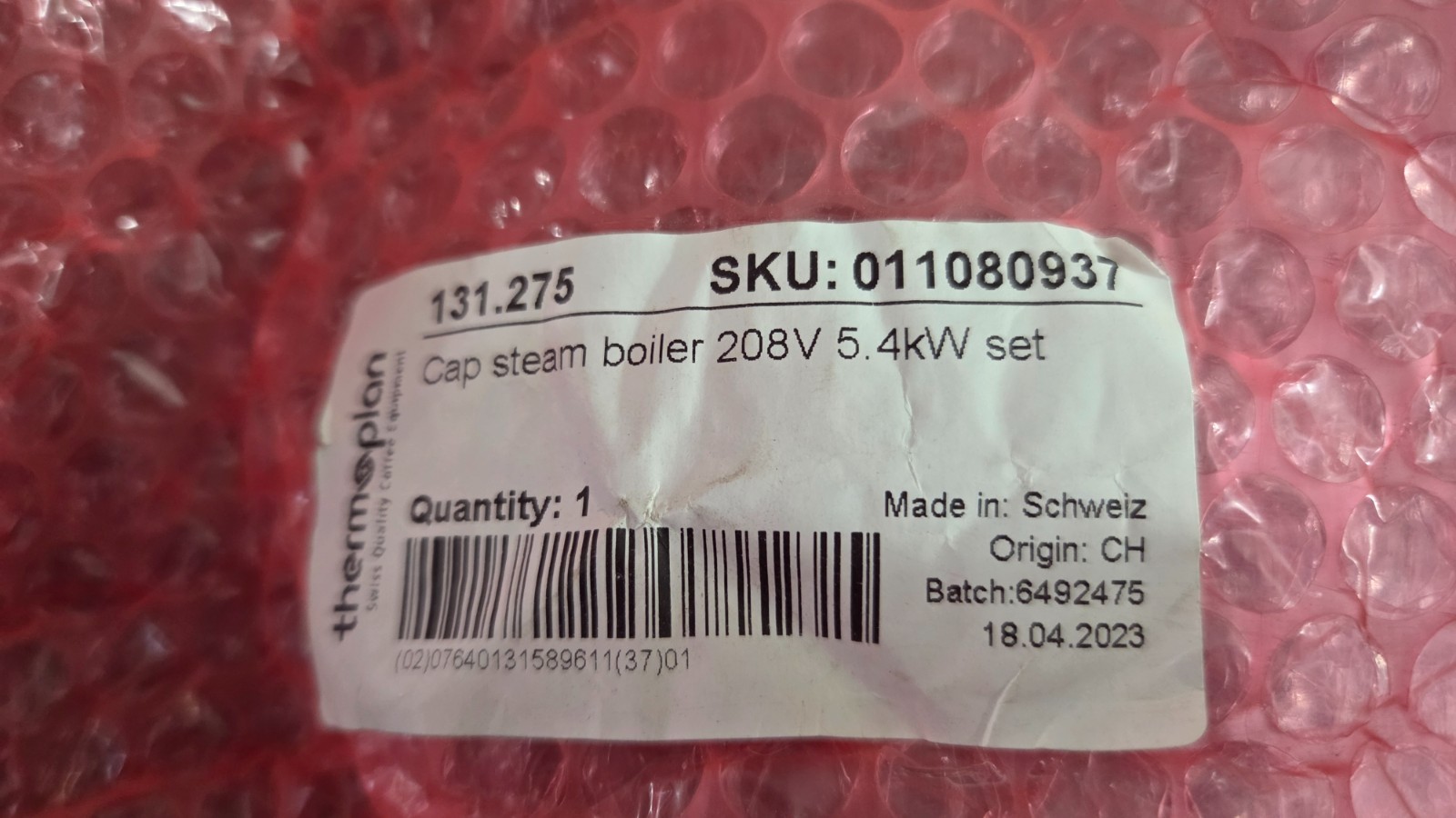 OEM Thermoplan Mastrena II Cap Steam Boiler 208V 5.4kW Set TAG41500.1370