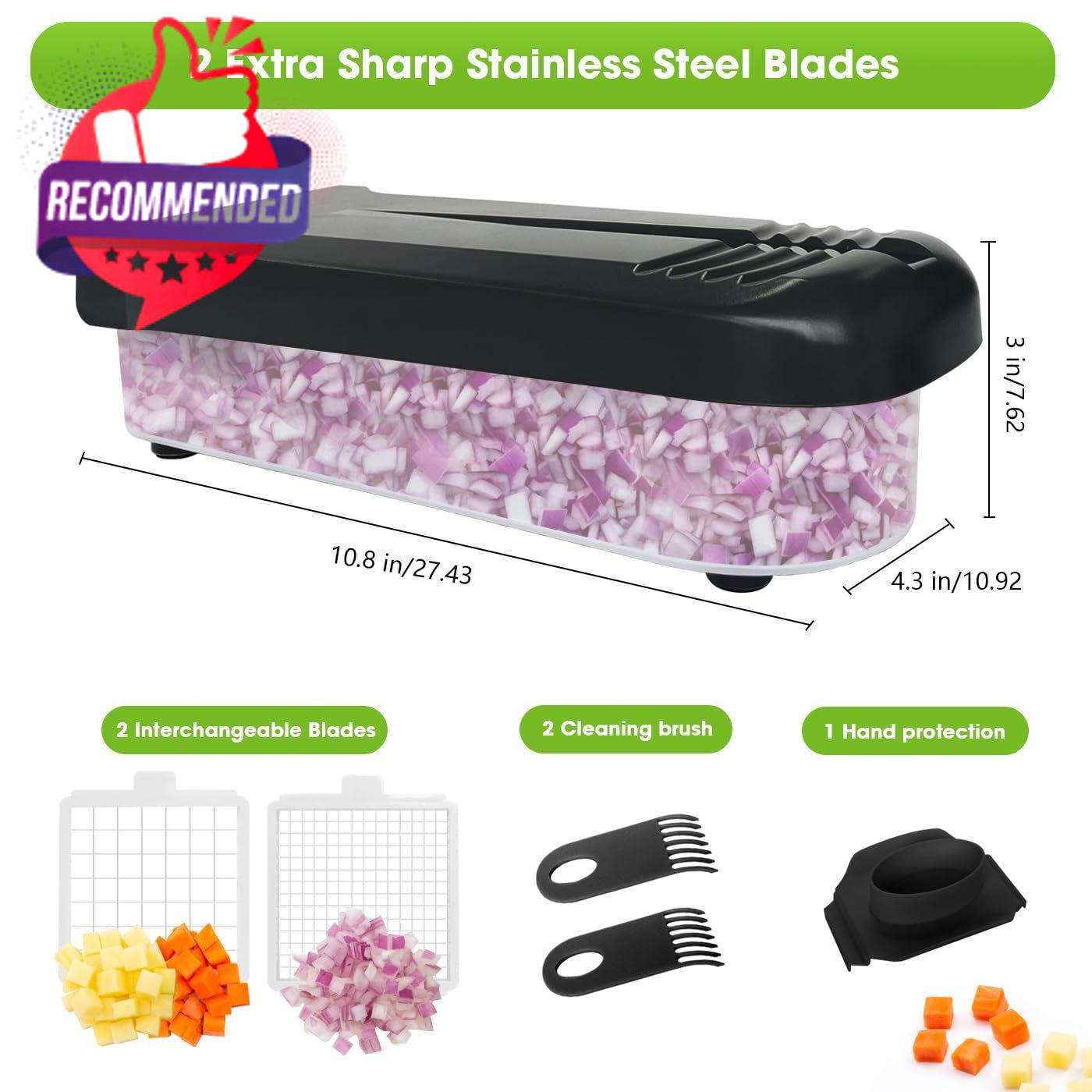 Multifunctional Food Chopper – Onion, Vegetable Slicer Dicer Cutter, Potato