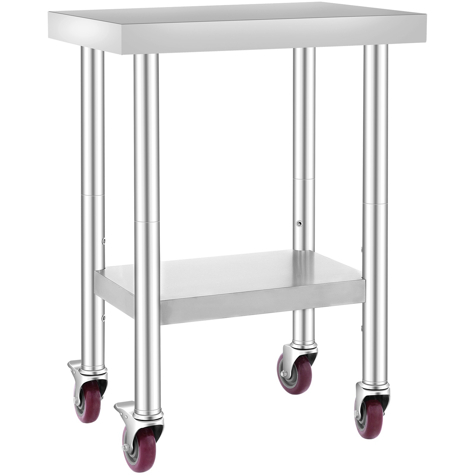 Rolling Stainless Steel Top Kitchen Work Table Cart + Casters Shelving 18″x24″