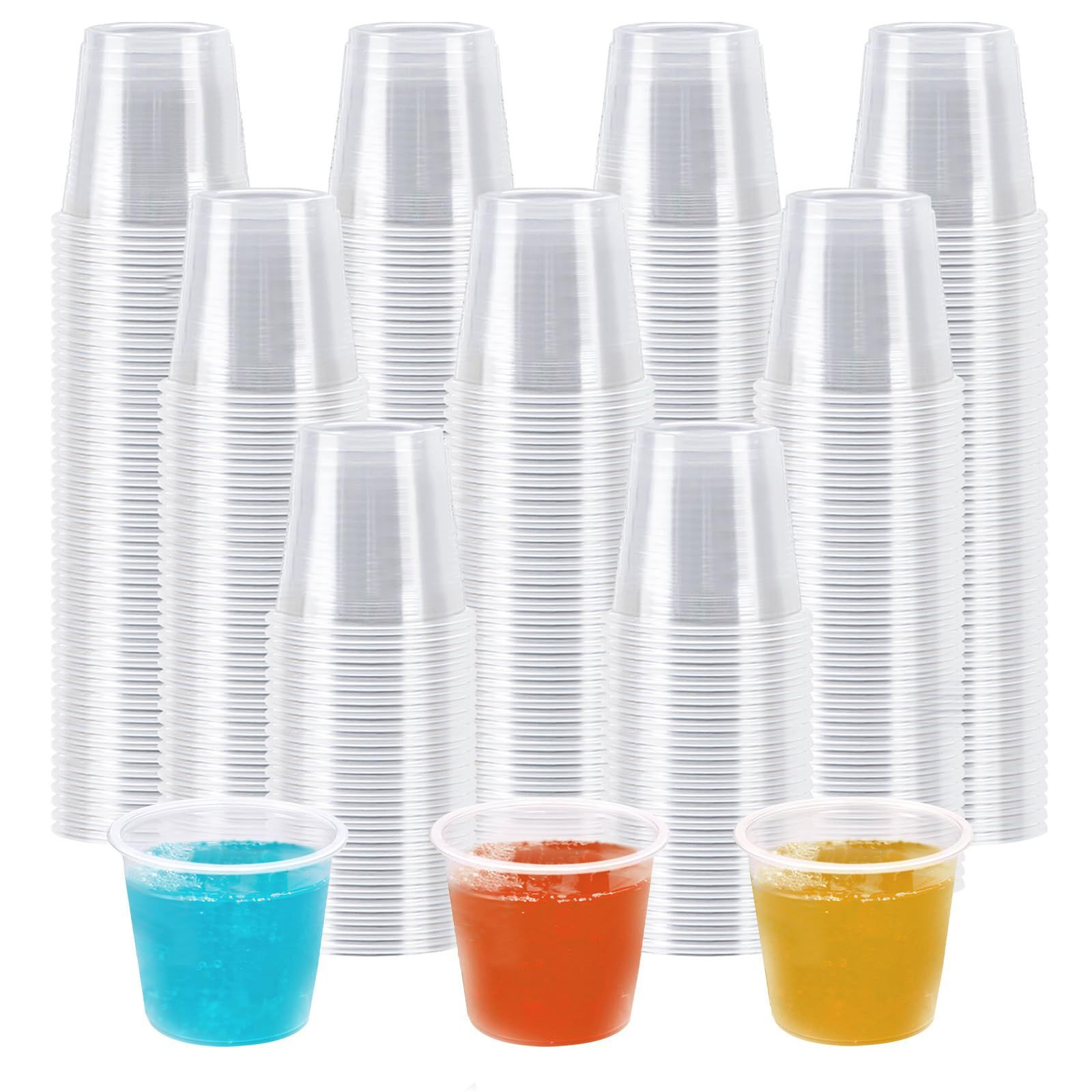 Clawsoff 1000 Pack 1 oz Plastic Cups, Clear Disposable 1oz-1000,