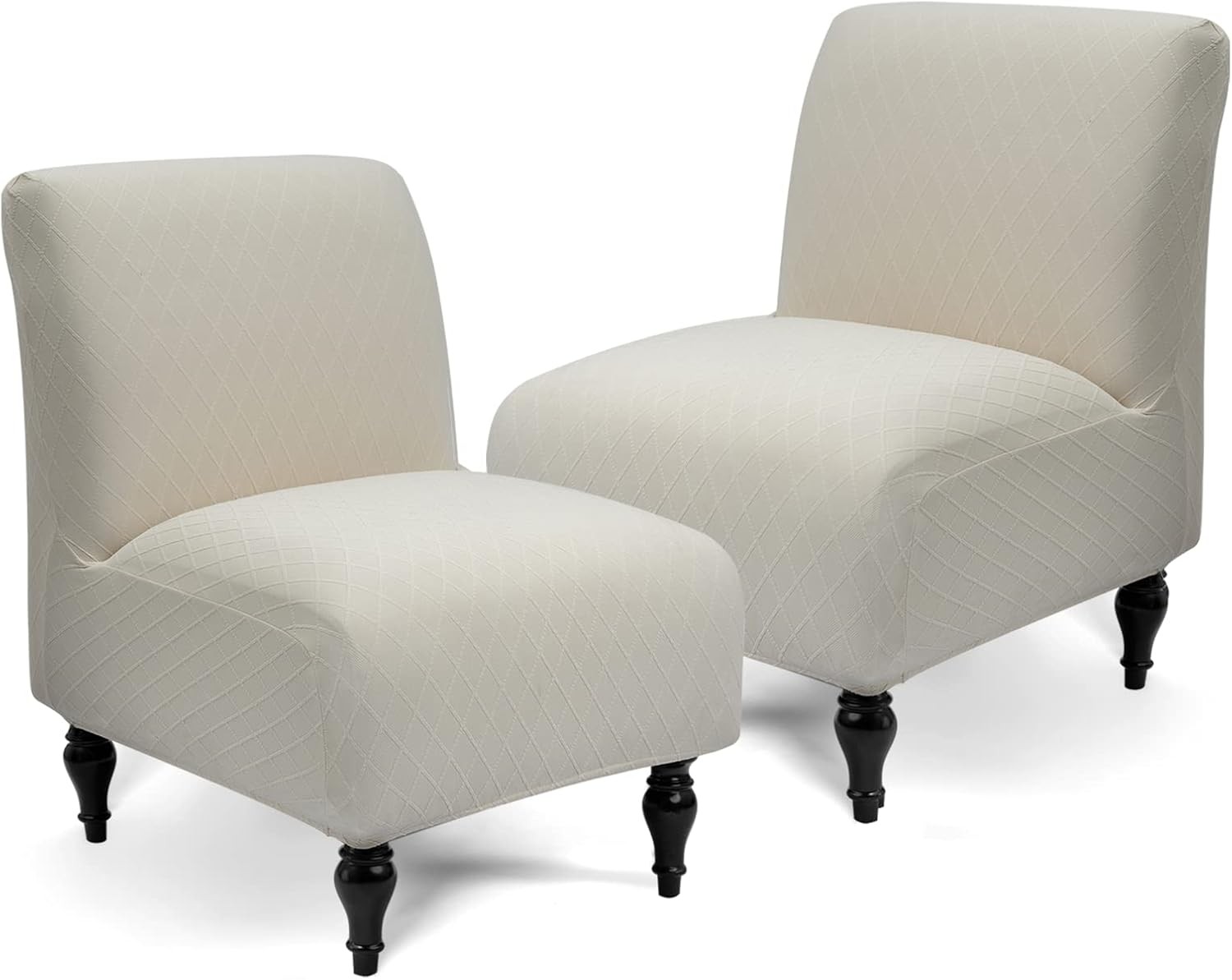 Armless Accent Slipper Chair Cover Slipcover,Stretch Spandex Removable Jacquard