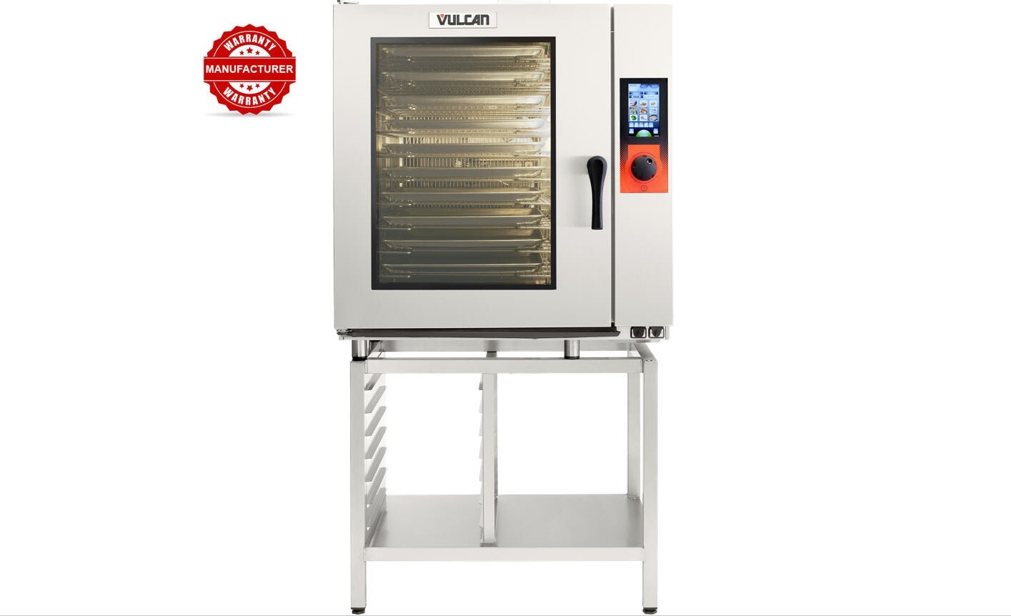 New – 1-Year Warranty – Vulcan Half Size Electric Combi-Oven, Stand, TCM-101-208