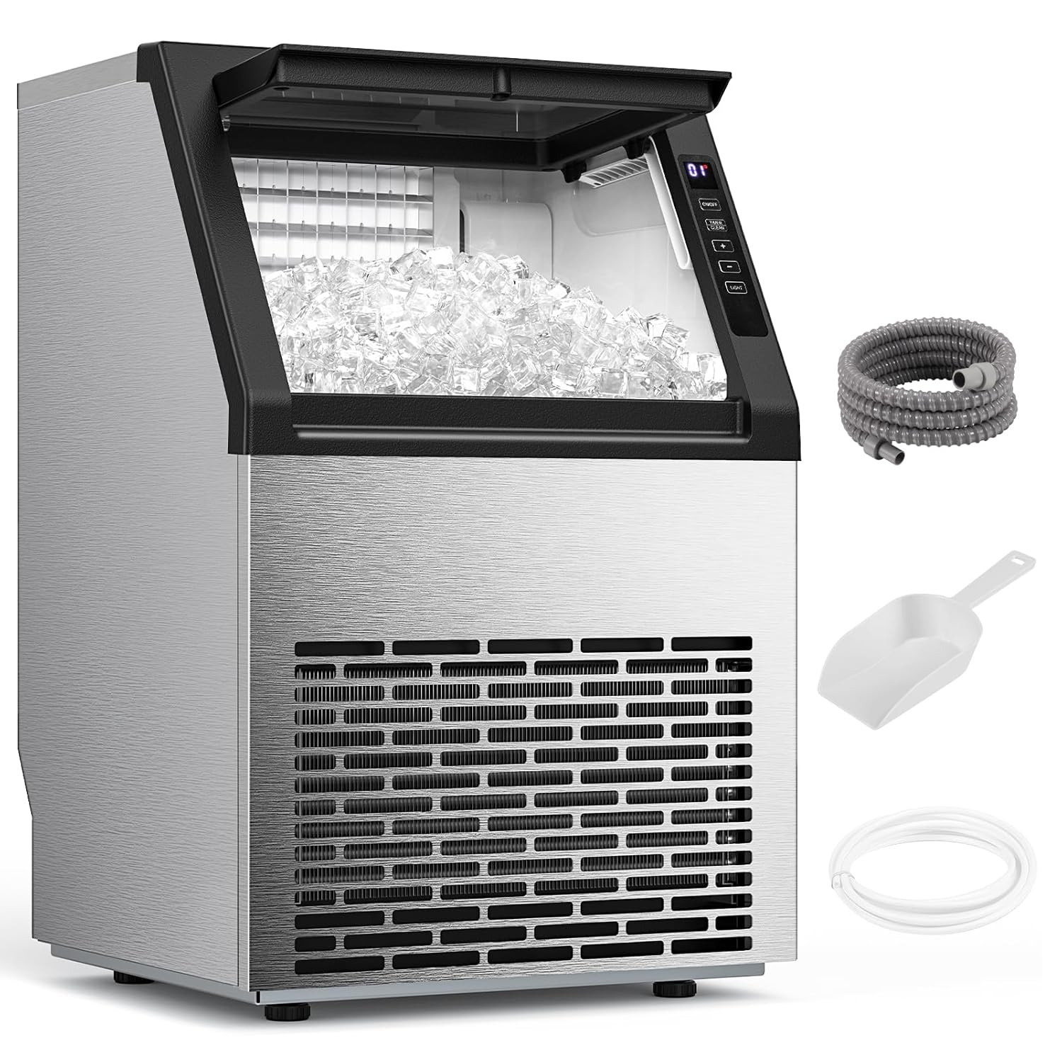 Commercial Ice Maker Machine, 80Lbs/24H under Counter Ice Maker, Freestanding wi