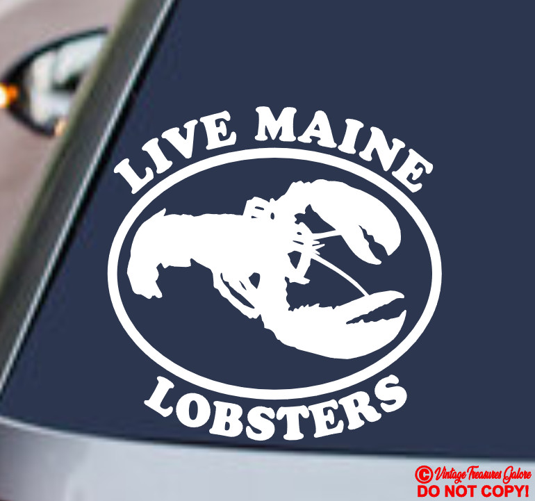 LOBSTER STICKER DECAL FRESH SEAFOOD FISH RESTAURANT WINDOW DOOR TANK LIVE MAINE