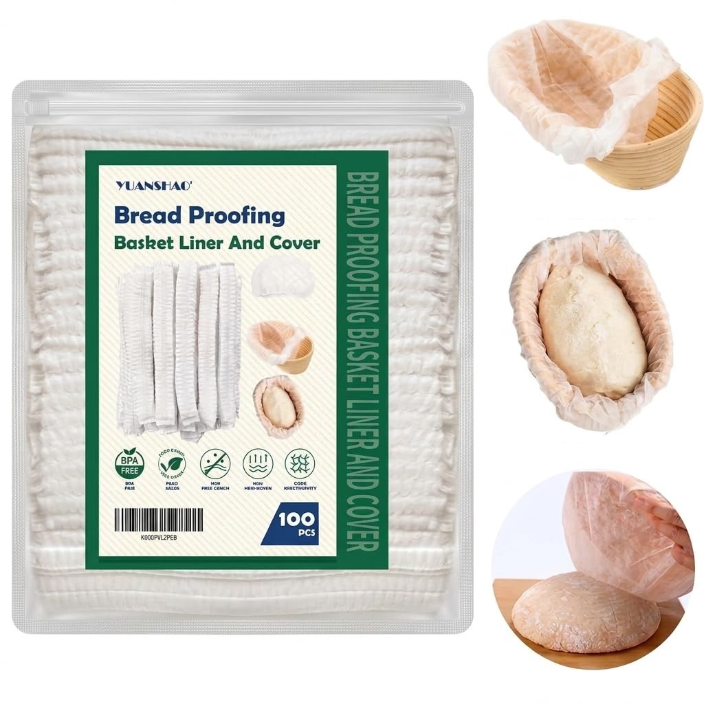 50 Pcs White Banneton Bread Proofing Basket Non Woven Liners