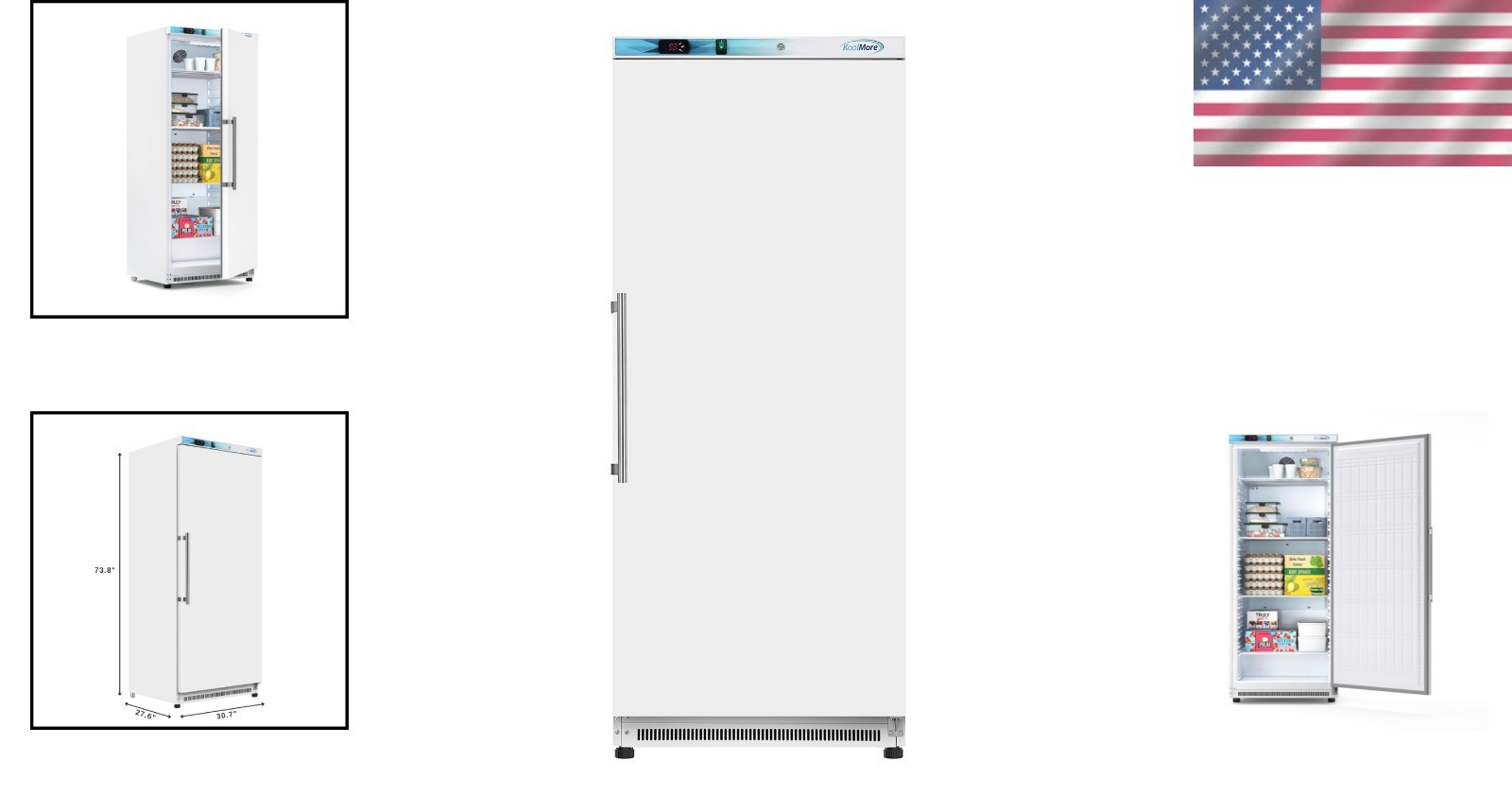 Professional Grade 20 Cu. Ft. White Refrigerator with Manual Defrost & 4 Shelves