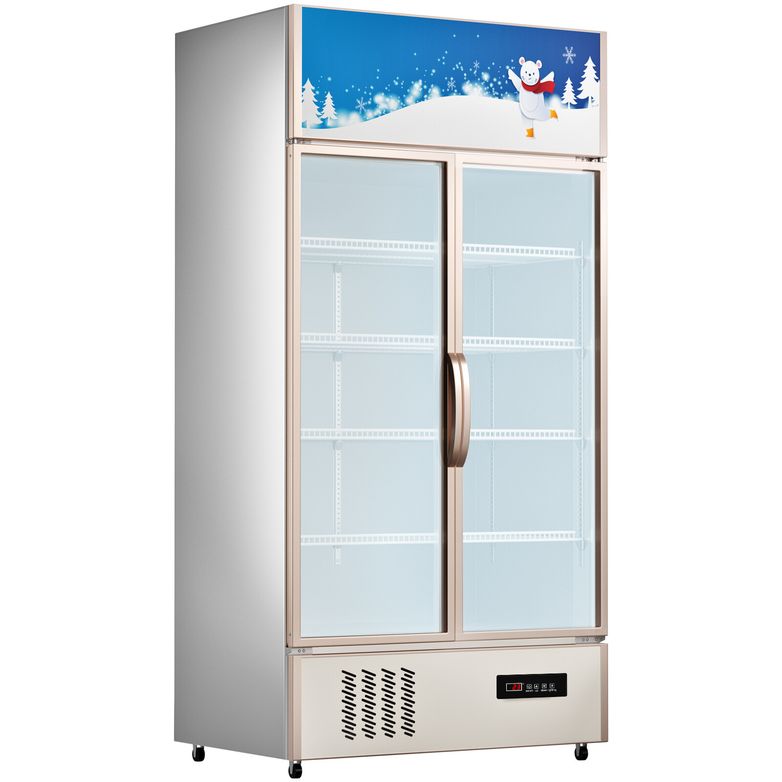 23 Cu.Ft. Commercial Merchandiser Refrigerator Beverage Cooler 2 Glass Doors 40″