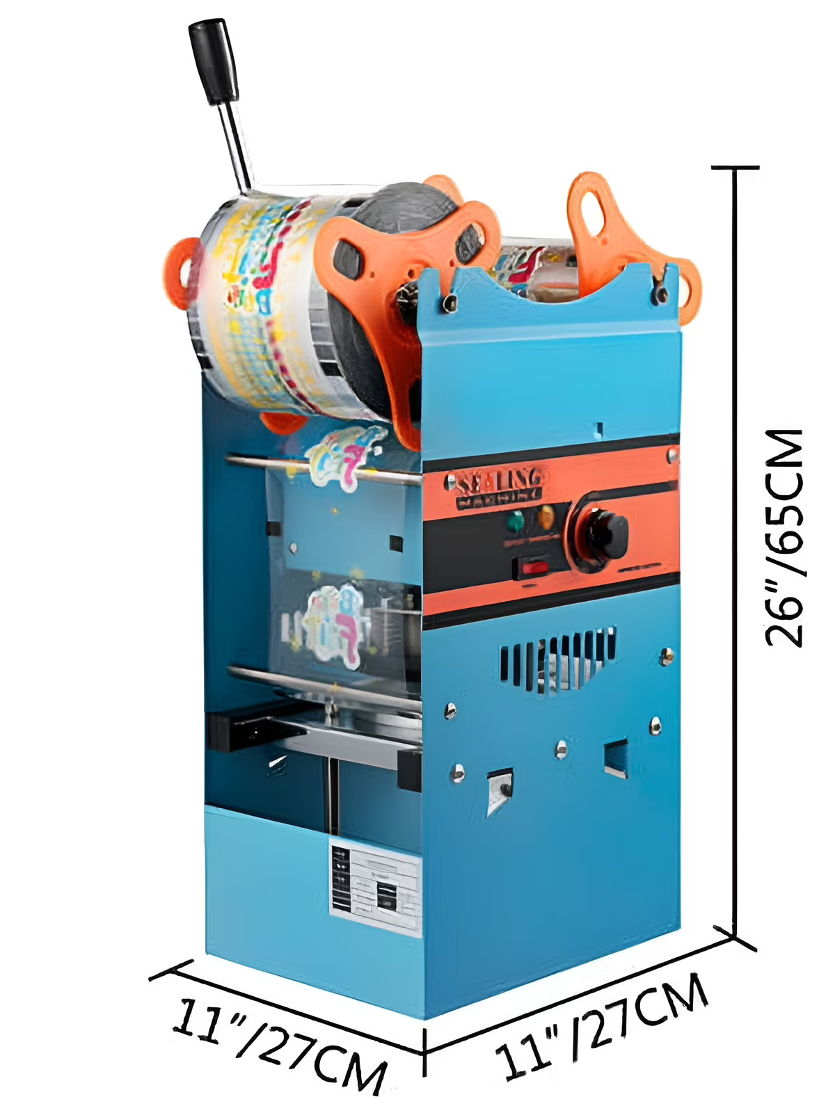 Manual Cup Sealing Machine for 90/95 mm Cups, 300-500 cups/hr