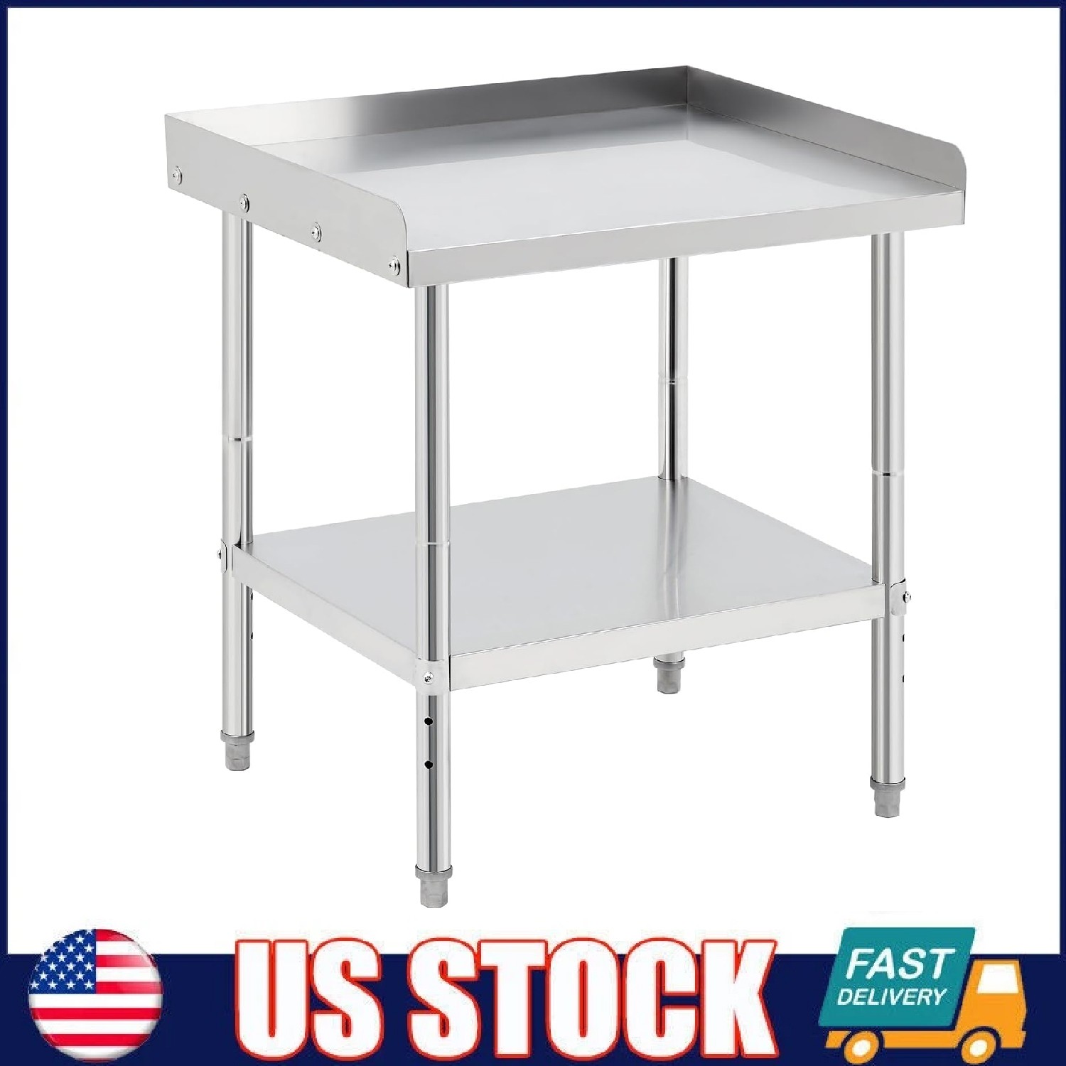 28×24 inch Stainless Steel Work Table ,2-Tier Commercial Kitchen Food Prep Table