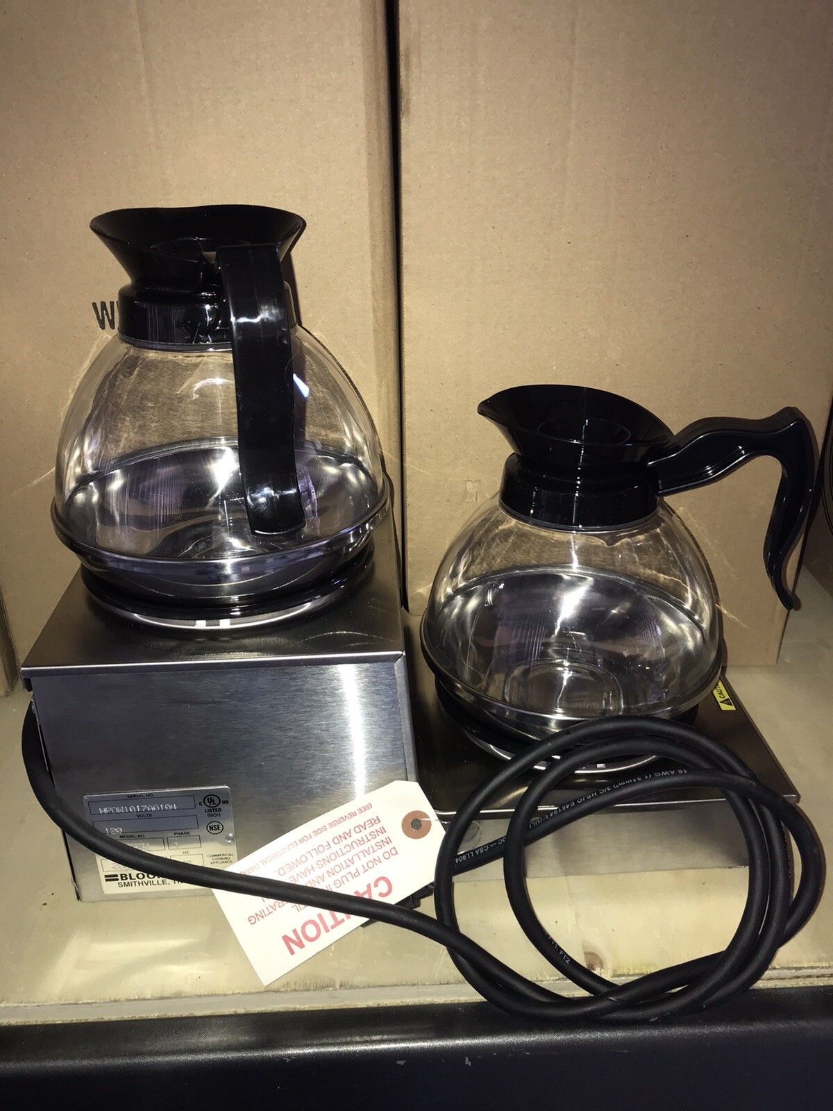 NEW Bloomfield 8708DSU Step Up Coffee Warmer Warming Stand with 2 pots