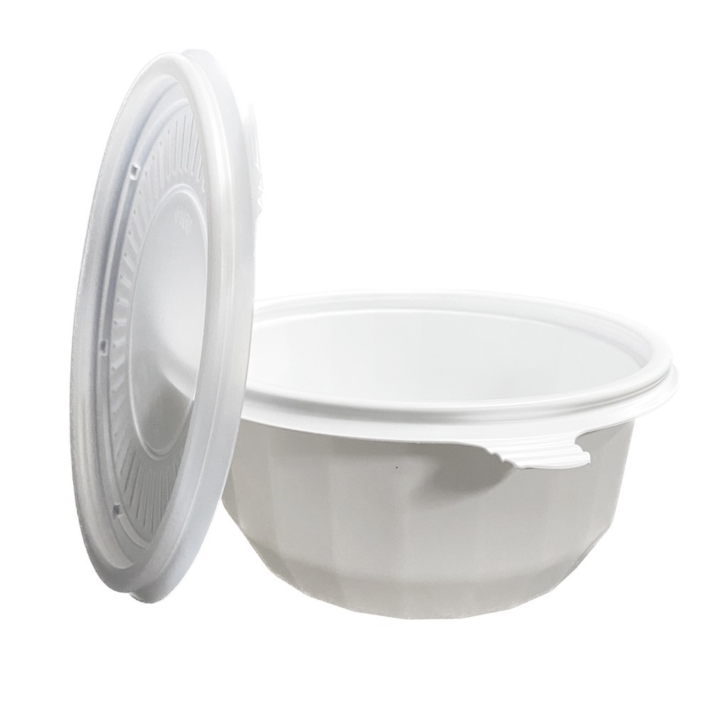 27oz Square ToGo Container White PP Meal Prep Box with Lid 6x6x3″ 50 100 400pc