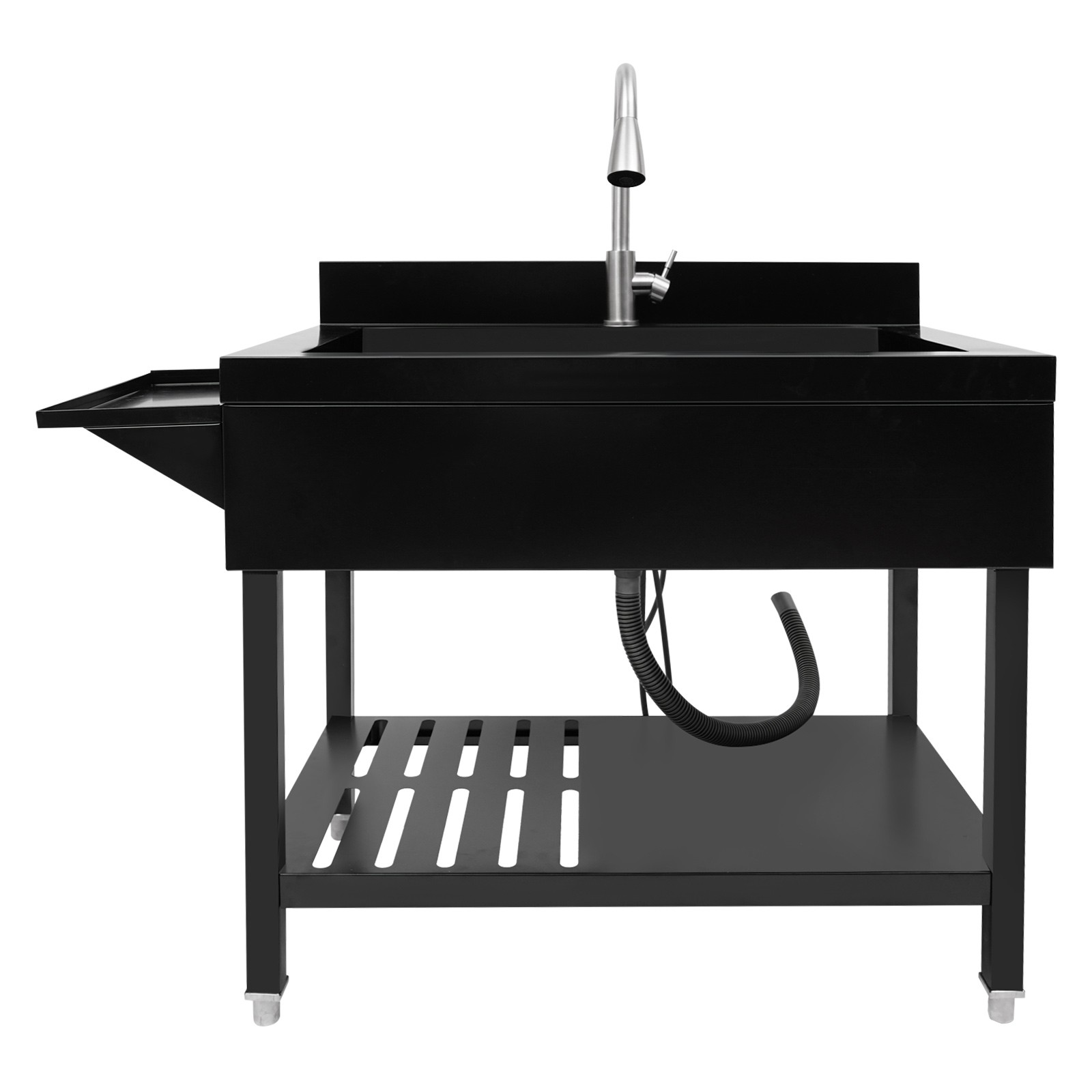 Single Bowl Kitchen Sink Stainless Steel Sink Kitchen Sink with Pull-Out Faucet