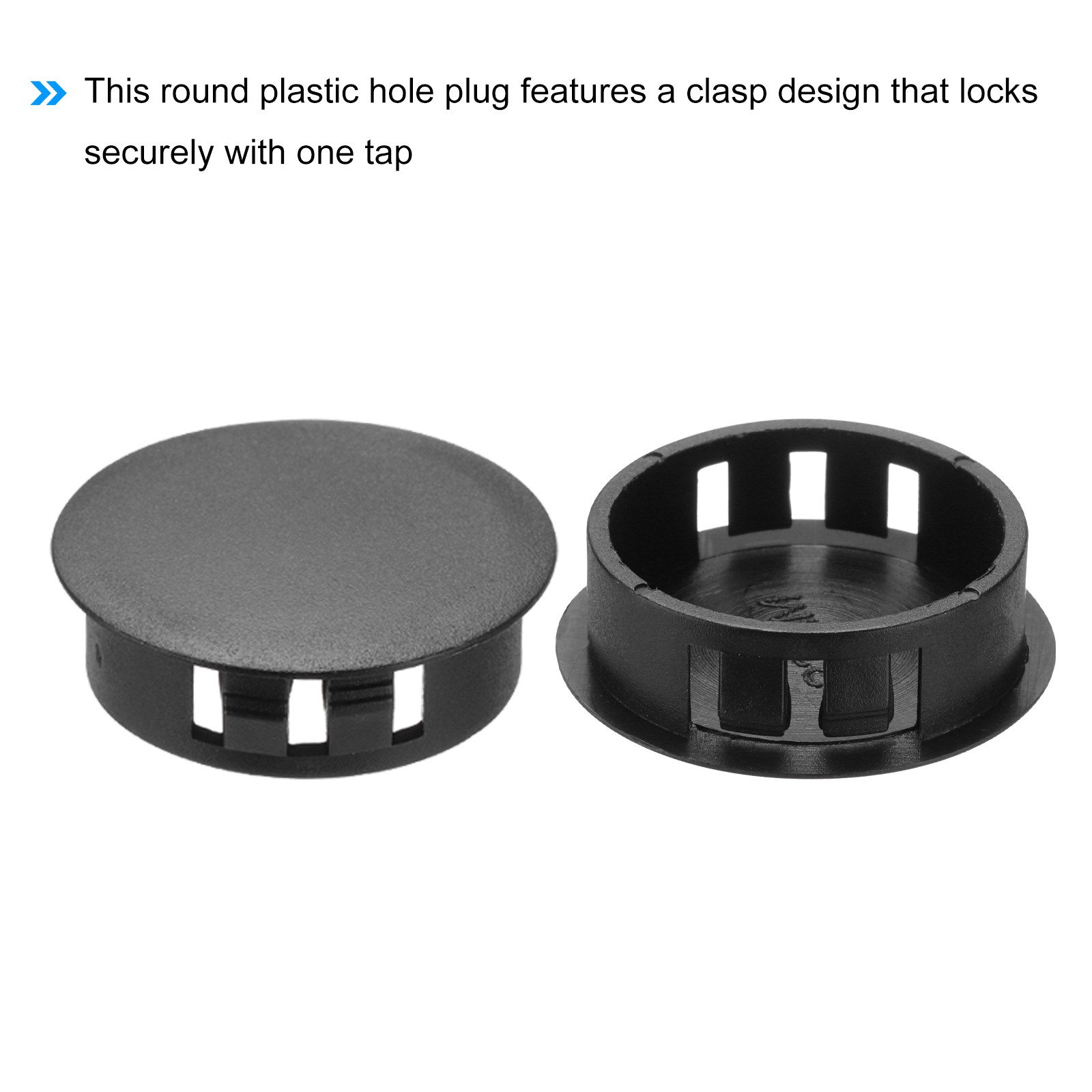 32Pcs 32mm(1 1/4′) Black Nylon Plastic Round Locking Hole Plugs Insert End Caps