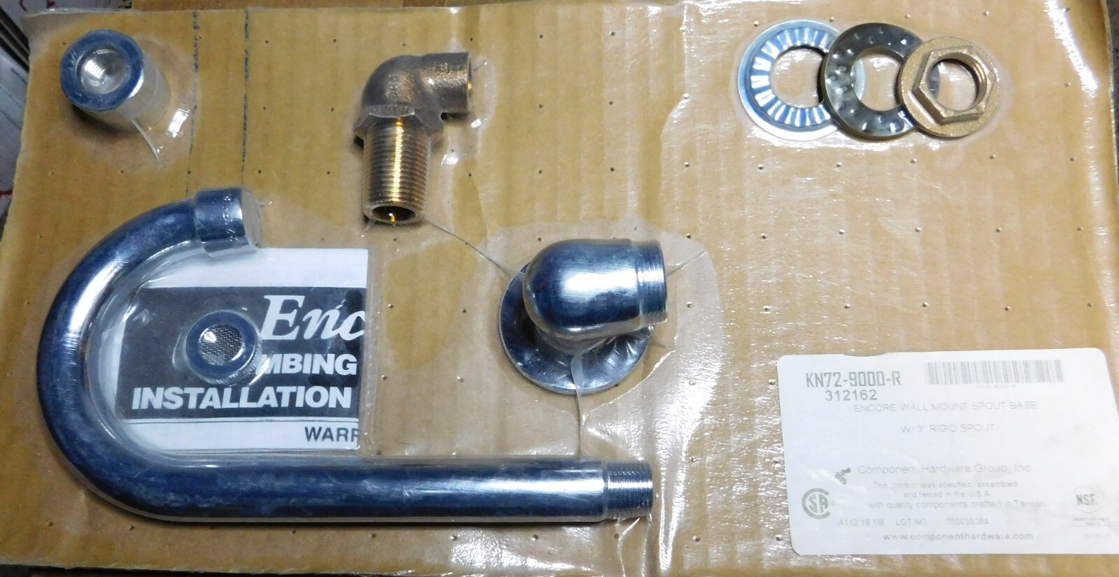 Component Hardware Group KN72-9000-R Encore Wall Mount Base w/3″ Rigid Spout