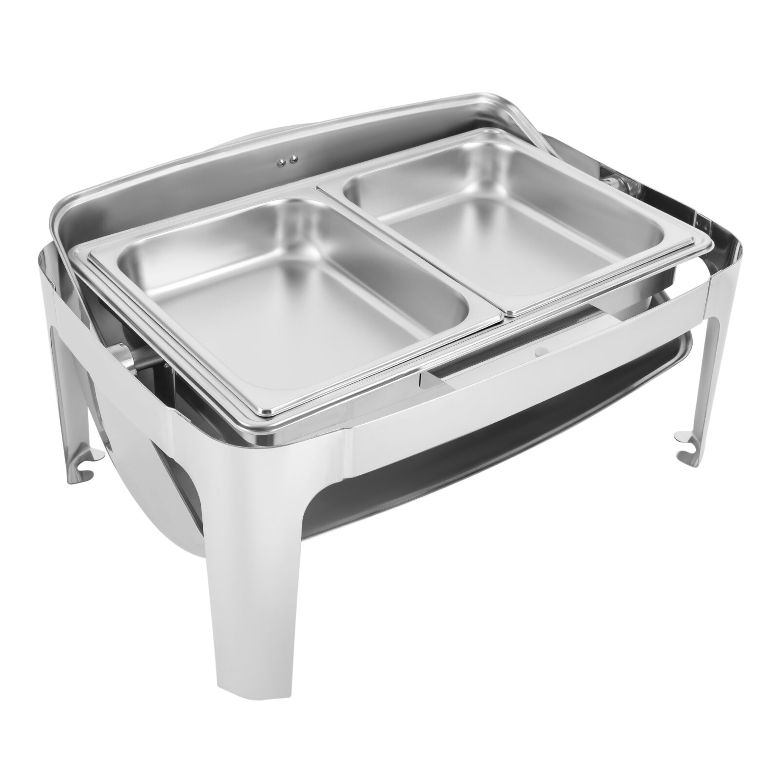 9.54QT Stainless Steel Chafer Buffet Chafing Dish Set Roll Top Food Warmer