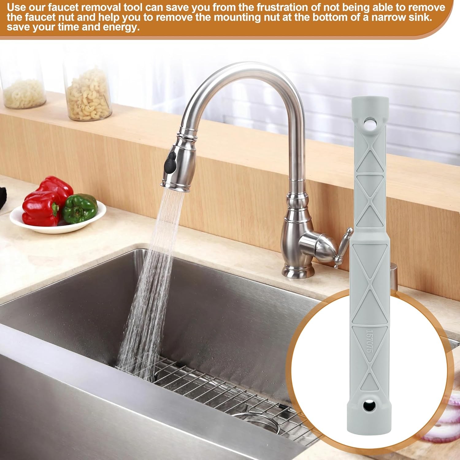 118305 Kitchen Faucet Removal Tool for Moen Sink Faucet, Faucet Wrench Tool Help