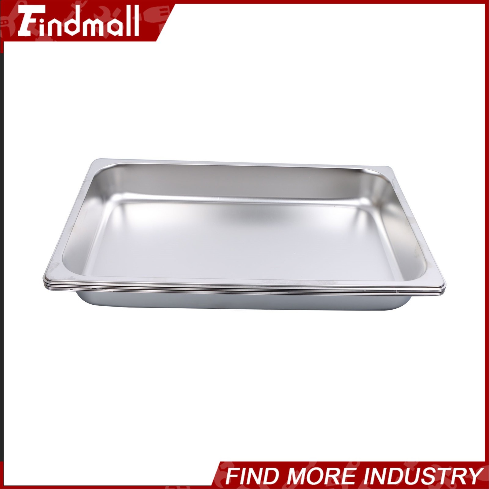 Findmall 6 Pack Set 2.5″ Deep Full Size Steam Table Pans Hotel Prep Buffet Pan