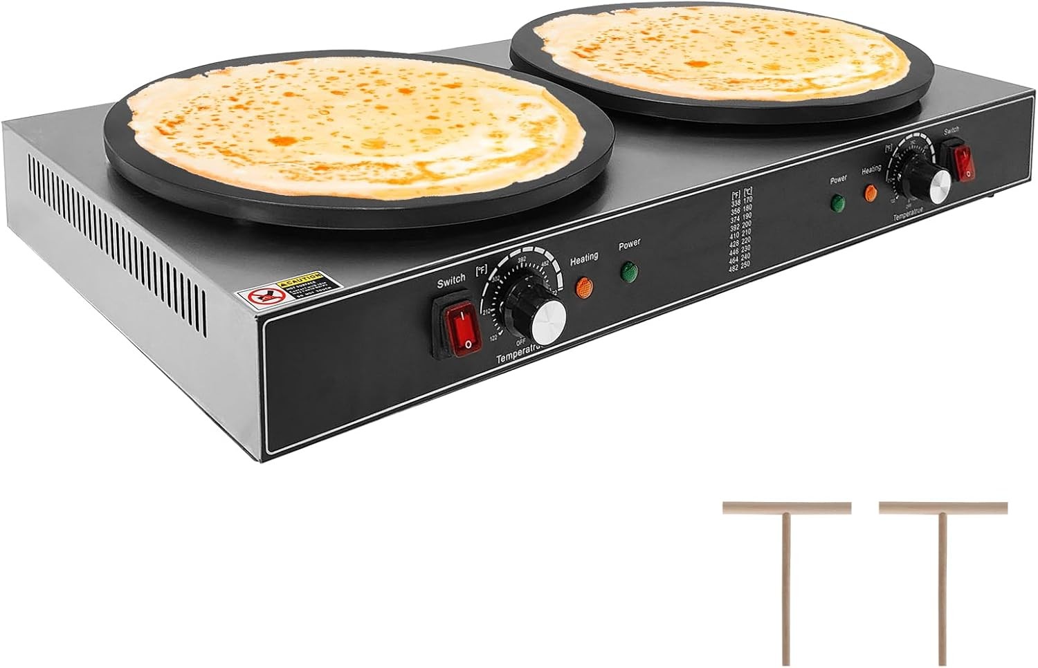 Electric Crepe Maker 3400w 110v Flat Plate Crepe Griddle Double Plate Non-Stick