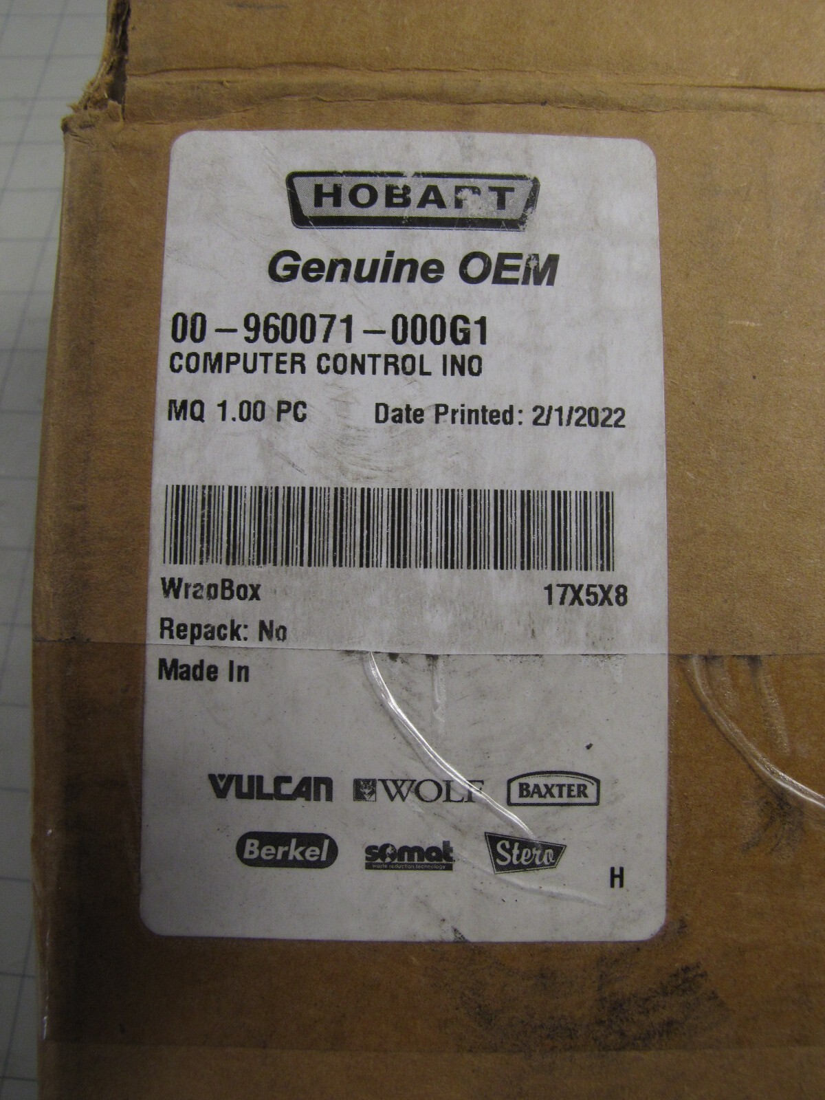 Hobart / Vulcan-Hart 00-960071-000G1 Computer Control INO for In-N-Out Fryer NEW