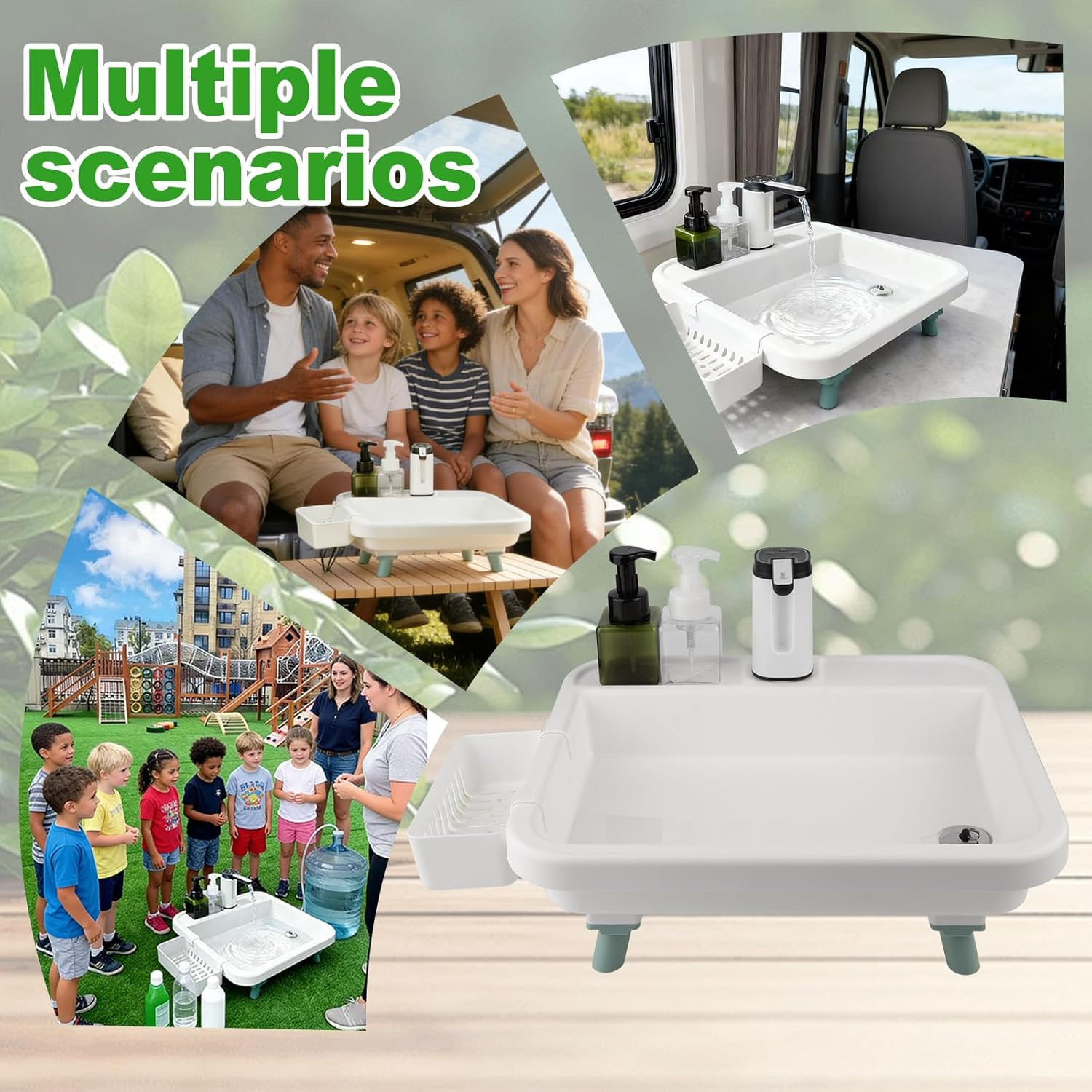 Portable Hand Wash Sink with Electronic Faucet for Indoor/Outdoor Use