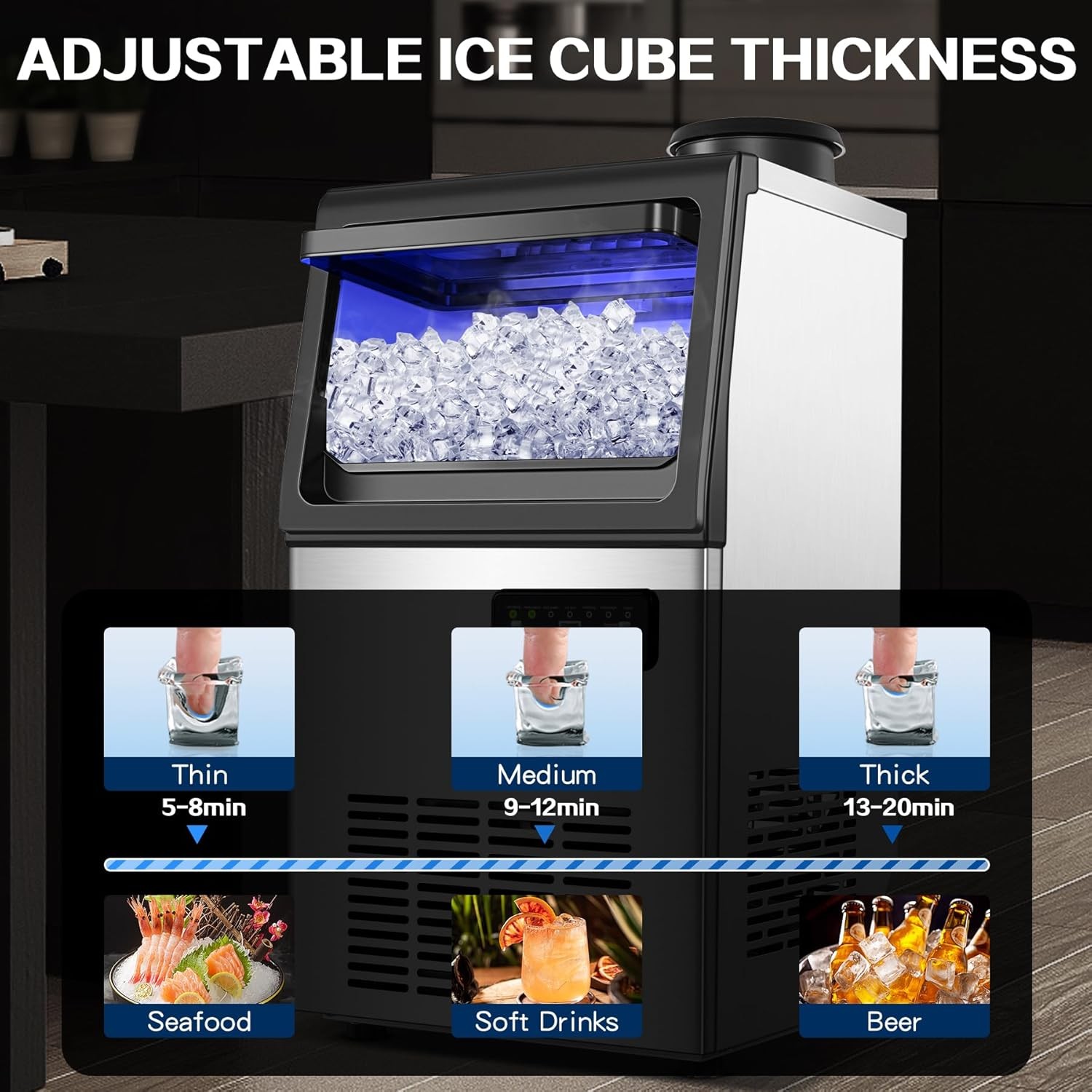 Commercial Ice Maker Machine 110LBS 24H Undercounter